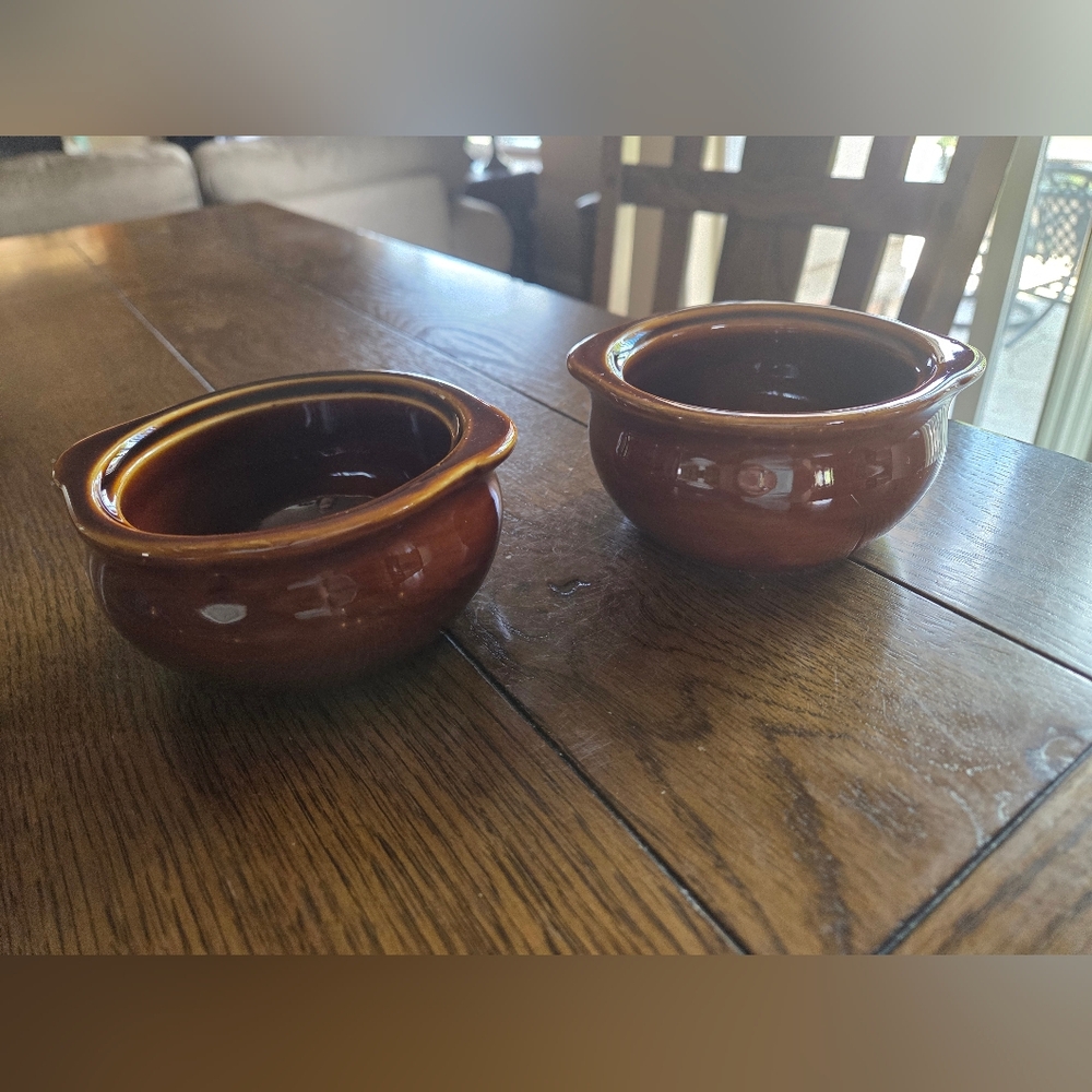 Vertex French Onion Soup Crocks Very Heavy Very Nice Set Of 2